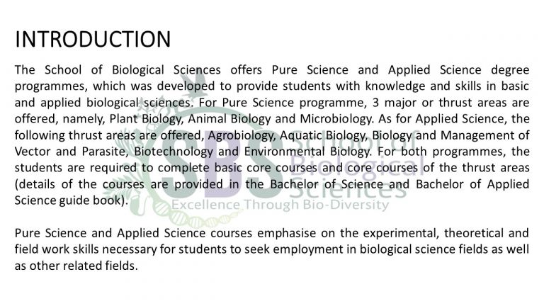 UNDERGRADUATE B.SC (SCIENCES)